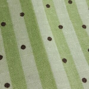Green Striped Polka Dot‎ Fabric 1/2 Yard x 36" Wide Sewing Quilting Material